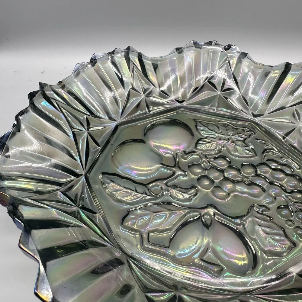 Federal Glass Carnival glass ruffled plate